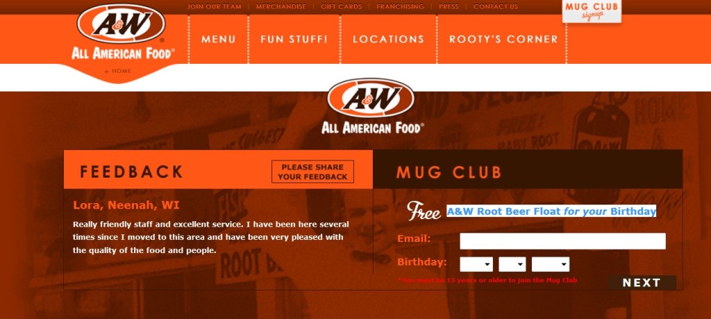 Free A&W Root Beer Float for your Birthday1