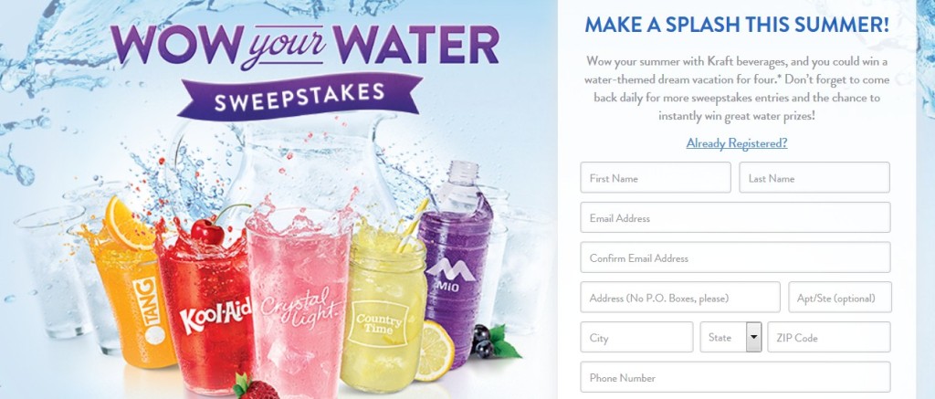 Kraft Wow Your Water Sweepstakes 1