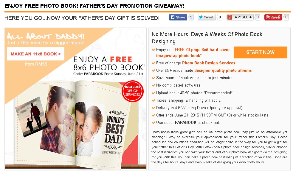 Father's Day Promotion Free 8X6 Photo Book at Fotozzoom Malaysia1