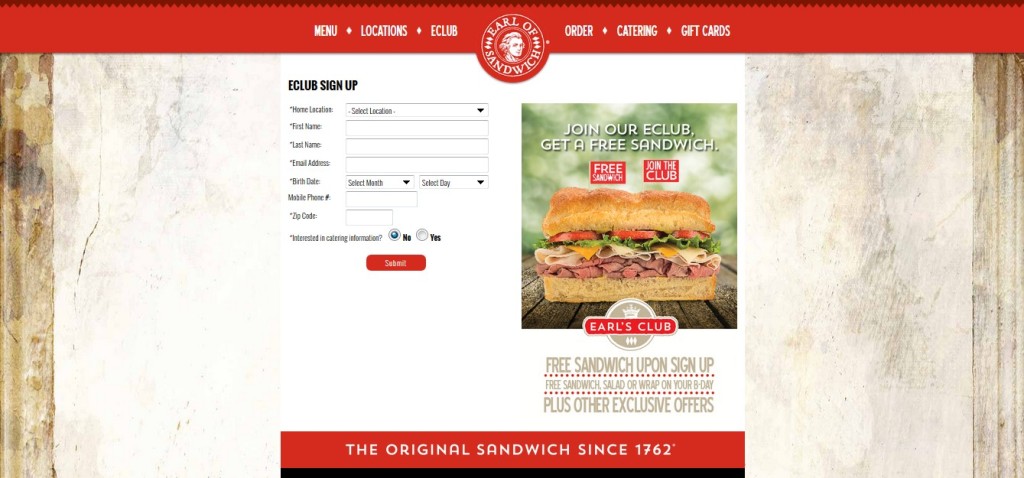 Free Sandwich at Earl of Sandwich USA1