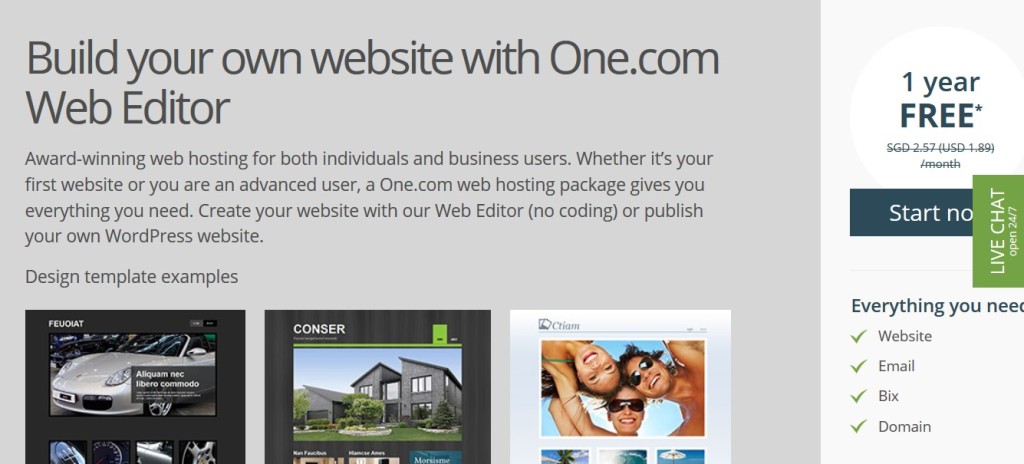 Free Web Hosting at One.com1