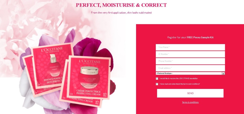 FREE Peony Sample Kit at L’OCCITANE Malaysia 1