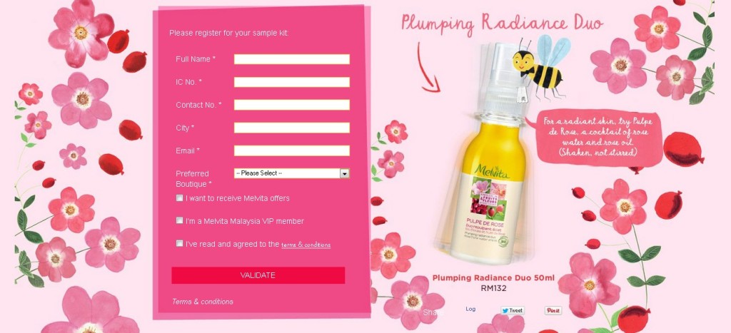 FREE Plumping Radiance Duo 50ml at Melvita Malaysia Form Sample