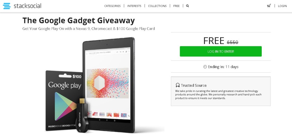 The Google Gadget Giveaway at Socialstack Form