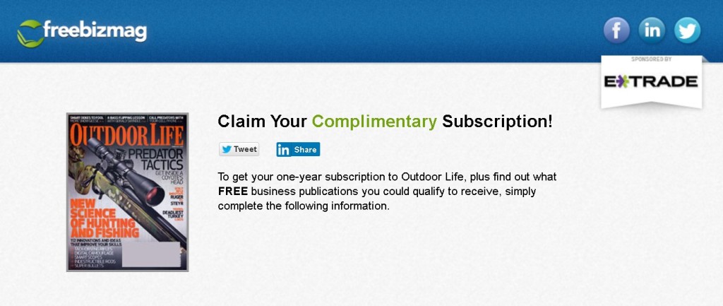 Complimentary Subscription to Outdoor Life Magazine at Freebizmag (2)