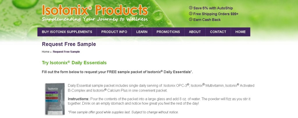 FREE sample packet of Isotonix® Daily Essentials (2)