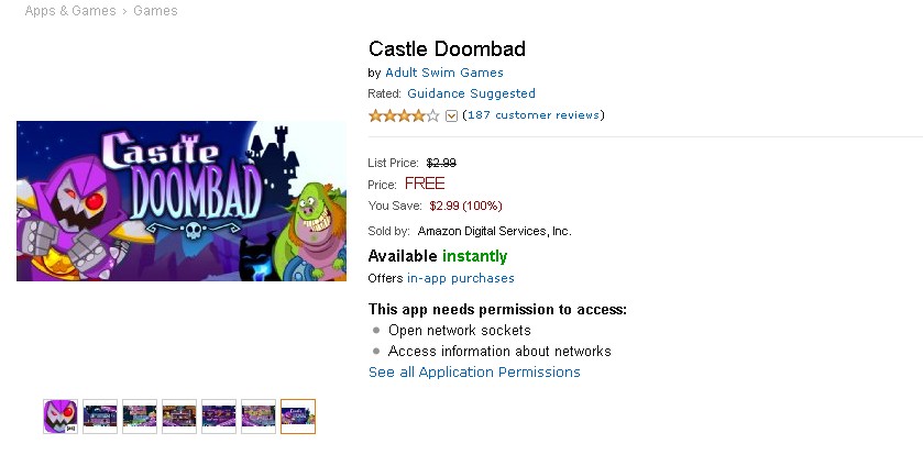 Free Android Game at Amazon Castle Doombad