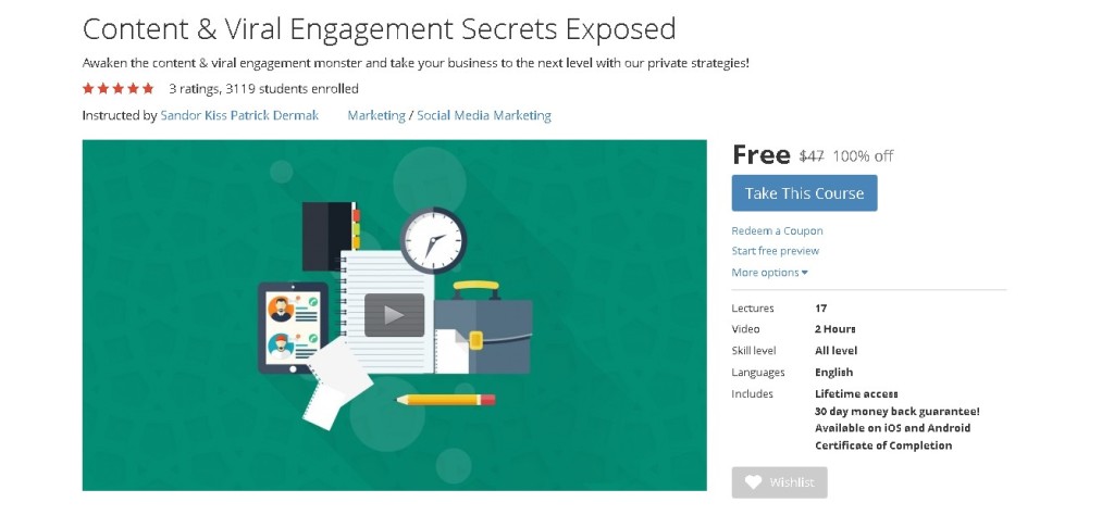 Free Udemy Course on Content & Viral Engagement Secrets Exposed