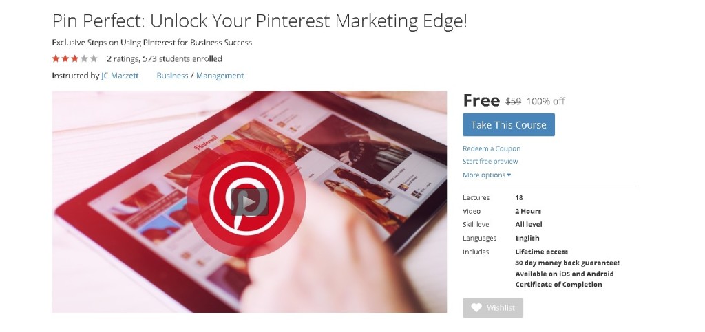 Free Udemy Course on Pin Perfect Unlock Your Pinterest Marketing Edge!