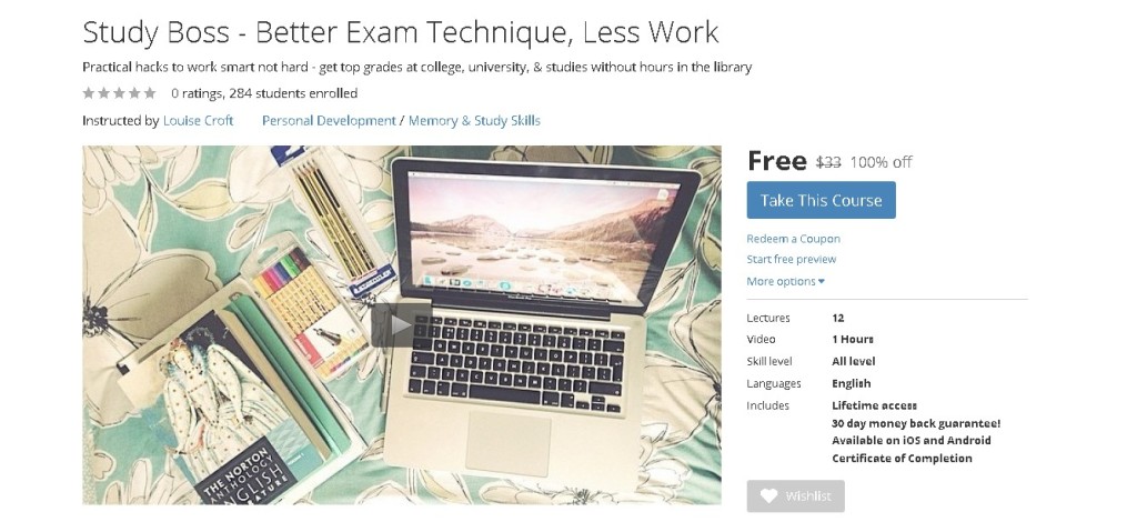 Free Udemy Course on Study Boss - Better Exam Technique, Less Work