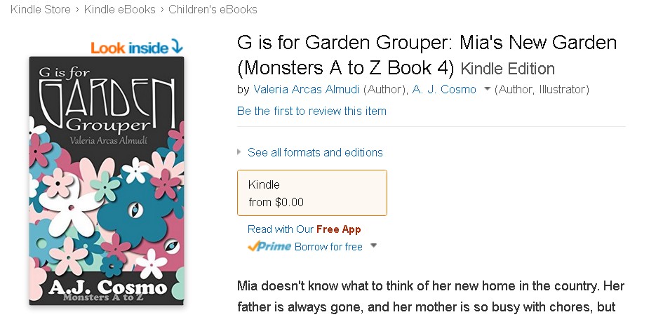 Free eBook at Amazon G is for Garden Grouper
