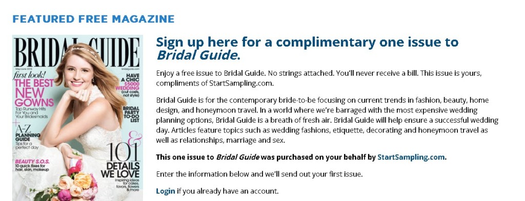 Sign up here for a complimentary one issue to Bridal Guide1