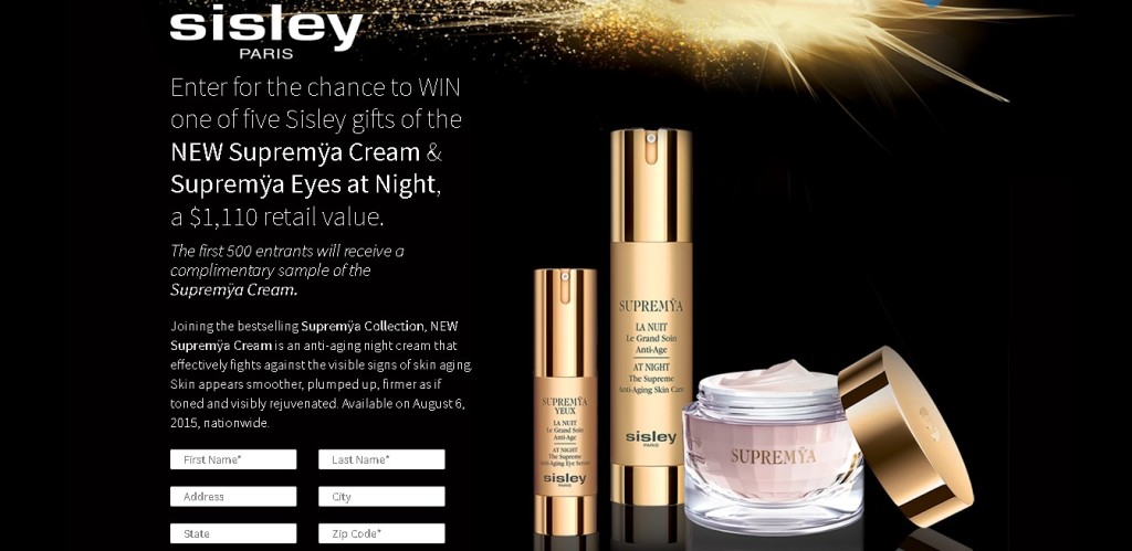 WIN one of five Sisley gifts of the NEW Supremÿa Cream & Supremÿa Eyes at Night, a $1,110 retail value