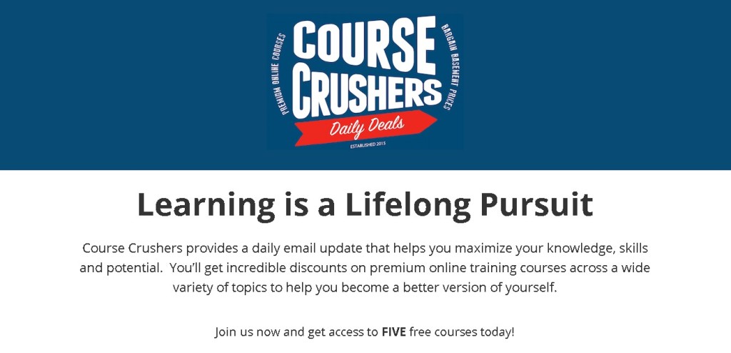 FIVE free courses at Course Crushers