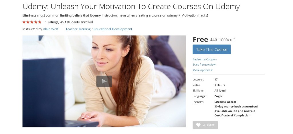 FREE Course Unleash Your Motivation To Create Courses On Udemy