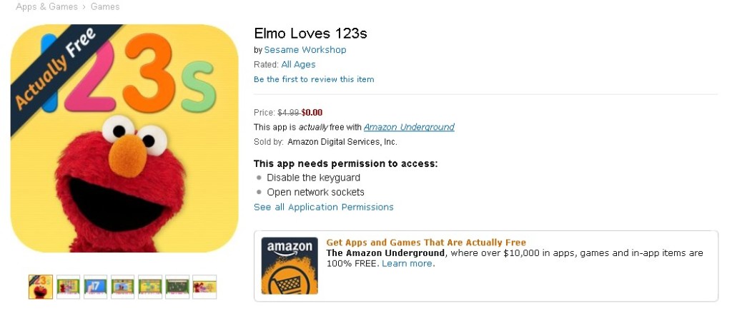 FREE Elmo Loves 123s at Amazon