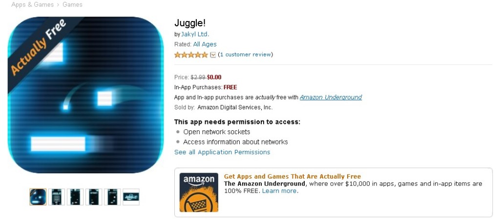 FREE Juggle! at Amazon