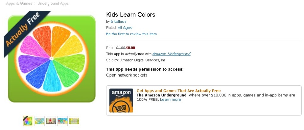 FREE Kids Learn Colors at Amazon 1