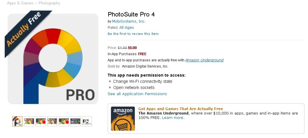 FREE PhotoSuite Pro 4 at Amazon
