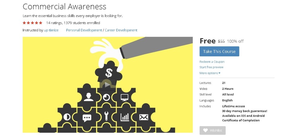 FREE Udemy Course on Commercial Awareness