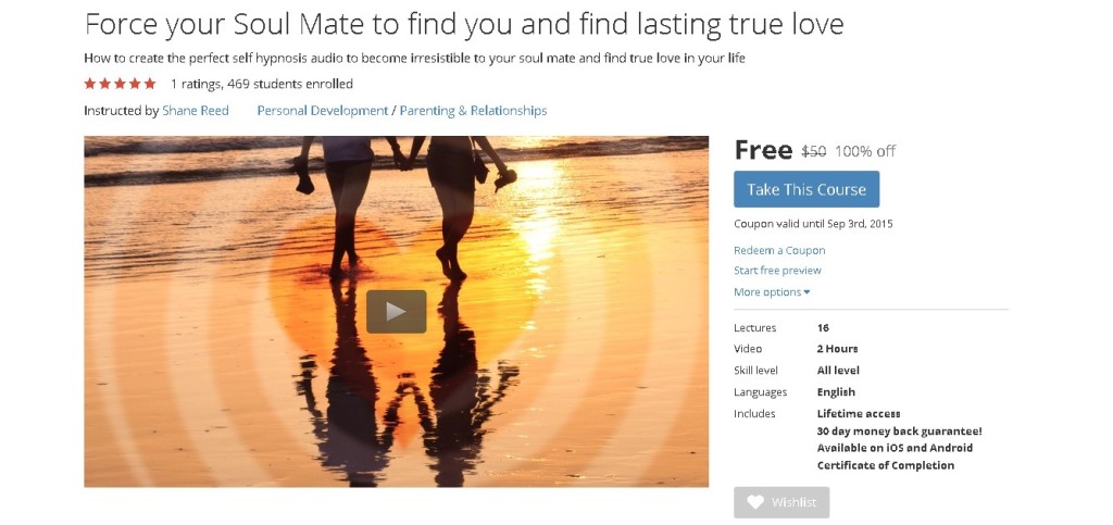 FREE Udemy Course on Force your Soul Mate to find you and find lasting true love 1
