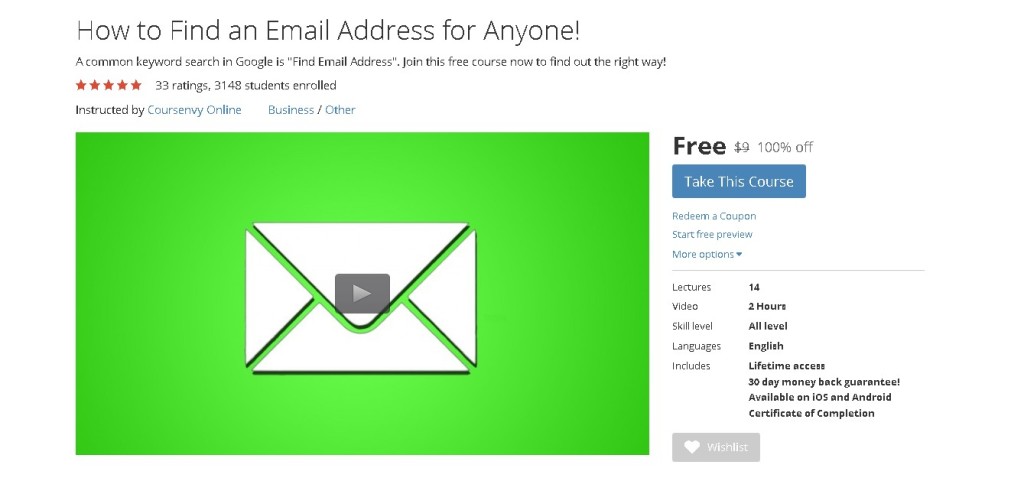 FREE Udemy Course on How to Find an Email Address for Anyone!