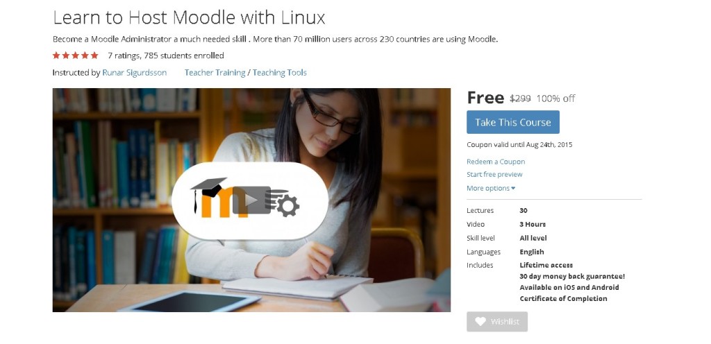 FREE Udemy Course on Learn to Host Moodle with Linux