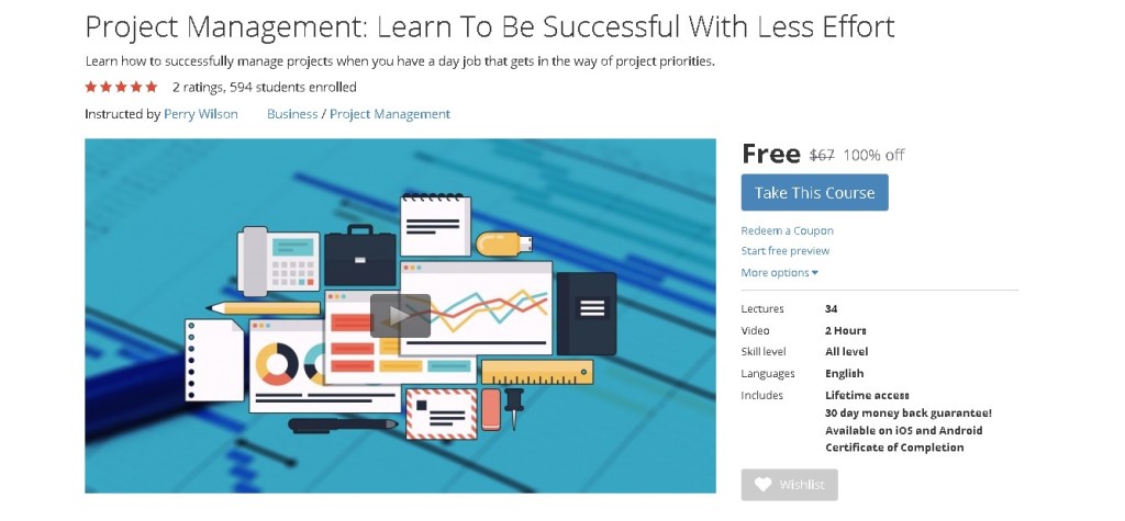 FREE Udemy Course on Project Management Learn To Be Successful With Less Effort 1