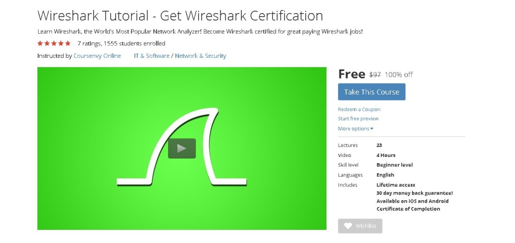 FREE Udemy Course on Wireshark Tutorial - Get Wireshark Certification 1