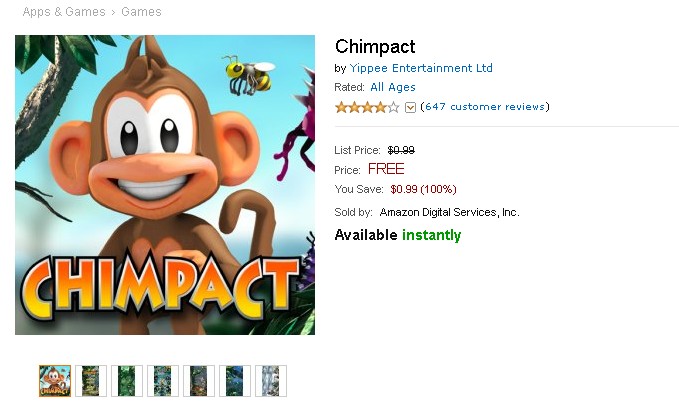 Free Android Game at Amazon Chimpact 1