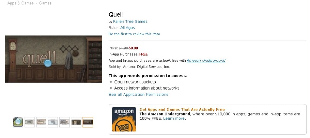 Free Android Game at Amazon Quell