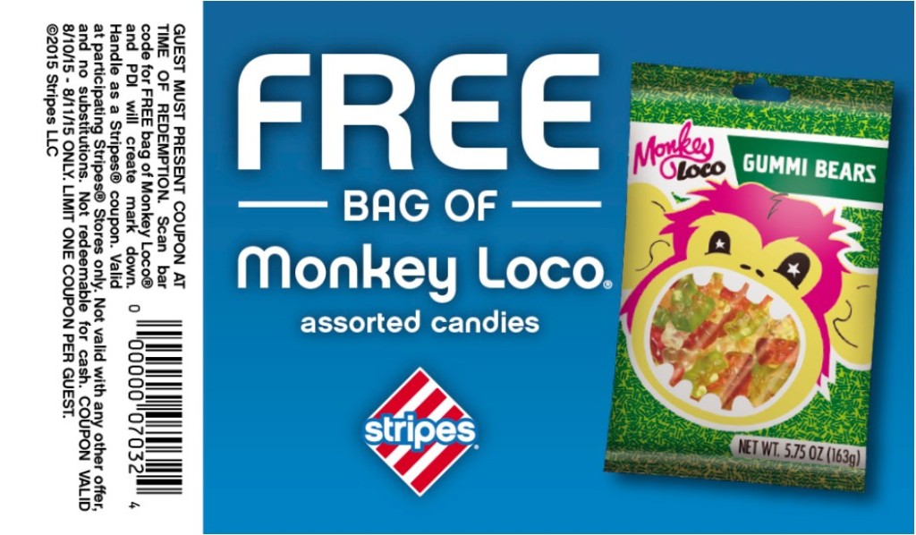 Free Bag of Monkey Loco at Stripes