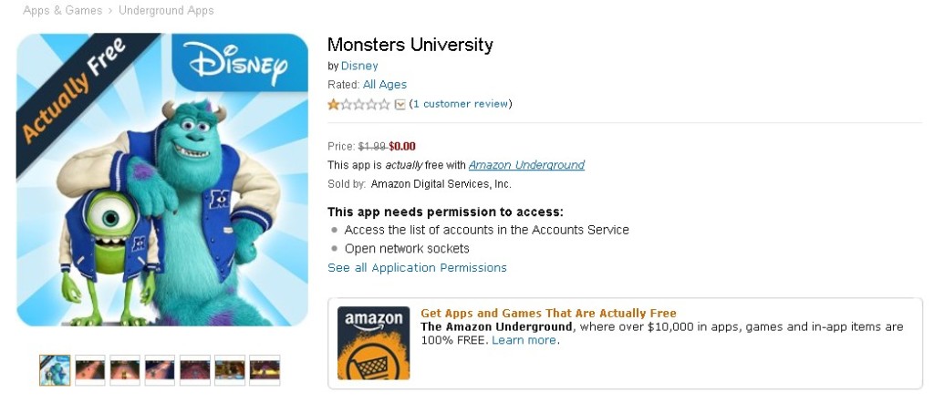 Free Disney Monsters University at Amazon 1