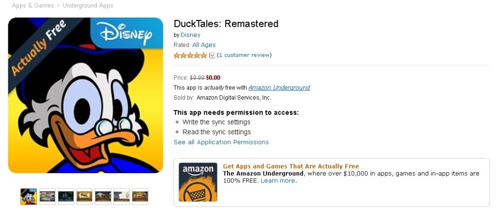 Free DuckTales Remastered Game at Amazon