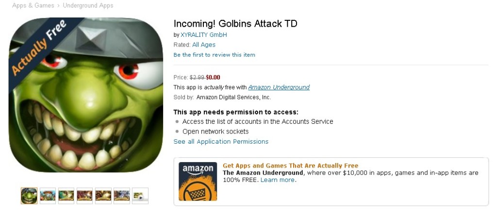 Free Game at Amazon Incoming! Golbins Attack TD