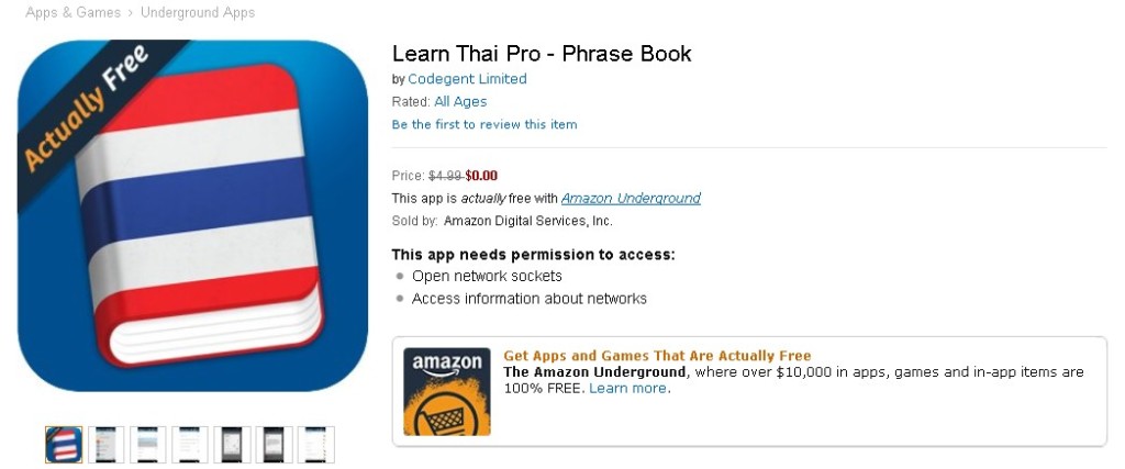 Free Learn Thai Pro - Phrase Book at Amazon