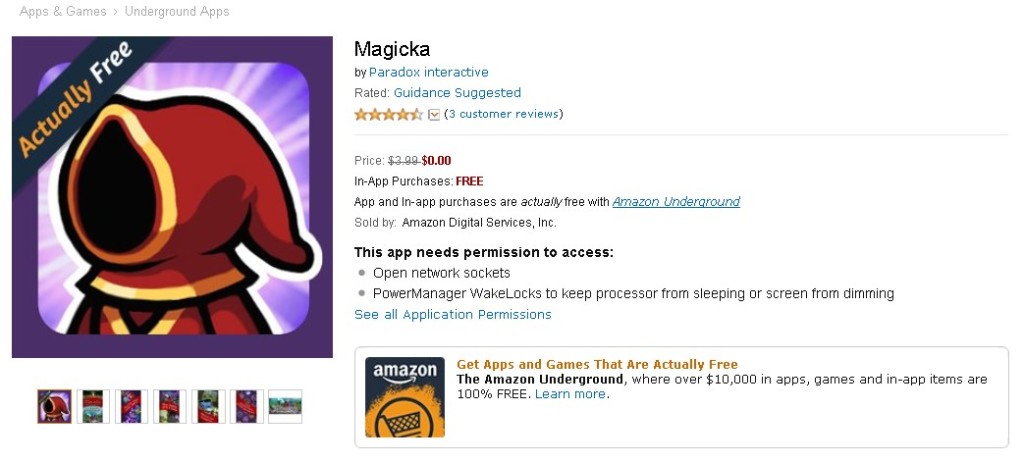 Free Magicka at Amazon