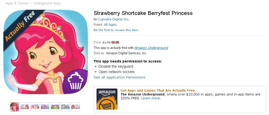 Free Strawberry Shortcake Berryfest Princess at Amazon