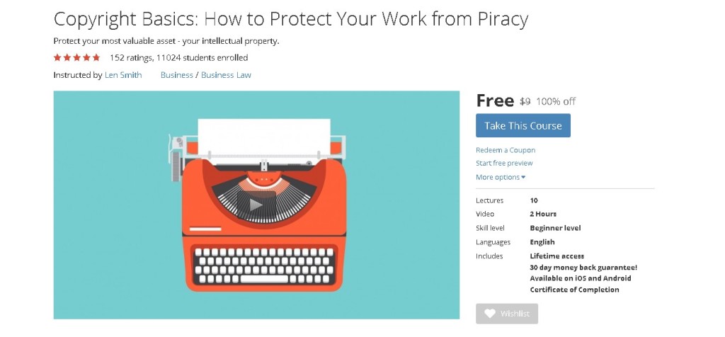 Free Udemy Course on Copyright Basics How to Protect Your Work from Piracy