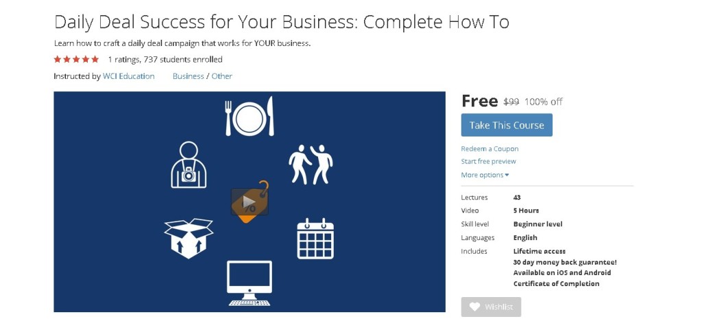 Free Udemy Course on Daily Deal Success for Your Business Complete How To