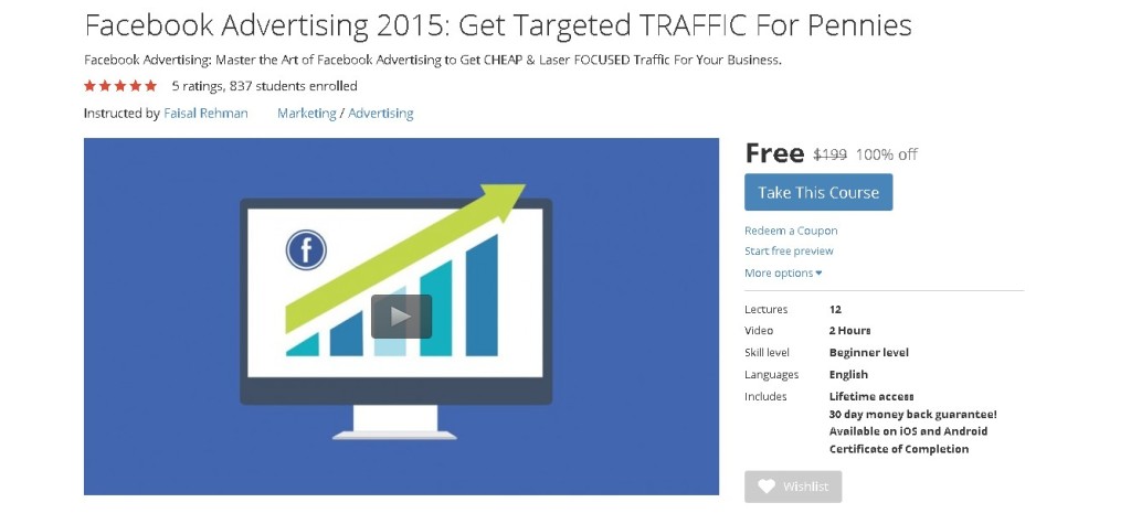 Free Udemy Course on Facebook Advertising 2015 Get Targeted TRAFFIC For Pennies  1