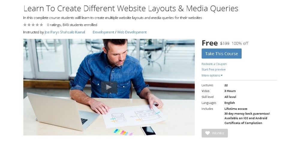 Free Udemy Course on Learn To Create Different Website Layouts & Media Queries 1