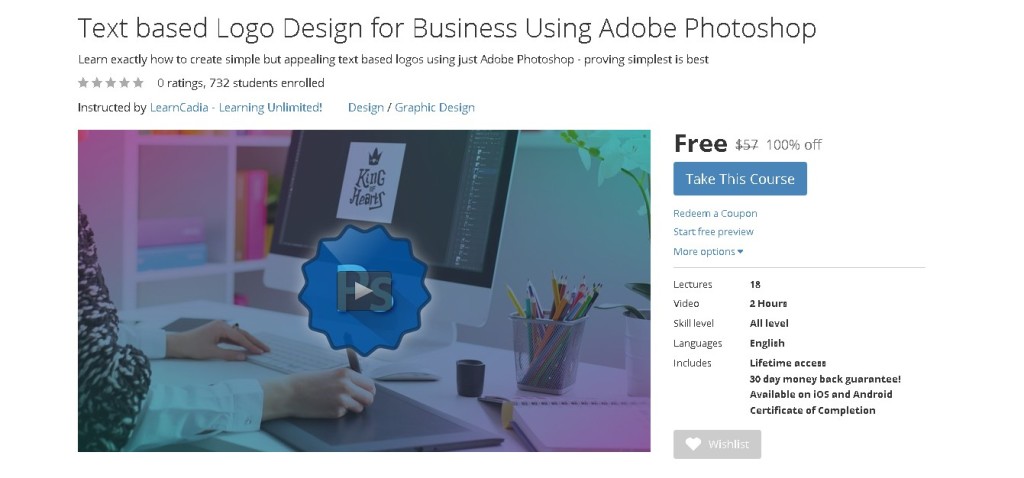 Free Udemy Course on Text based Logo Design for Business Using Adobe Photoshop 1