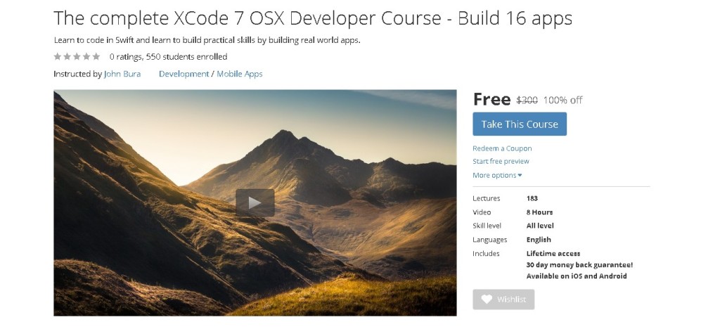 Free Udemy Course on The complete XCode 7 OSX Developer Course - Build 16 apps  1