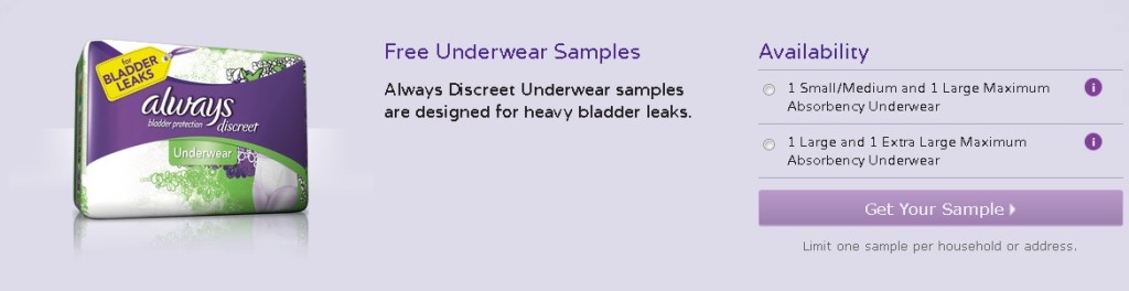 Free Underwear Samples at Always Discreet USA