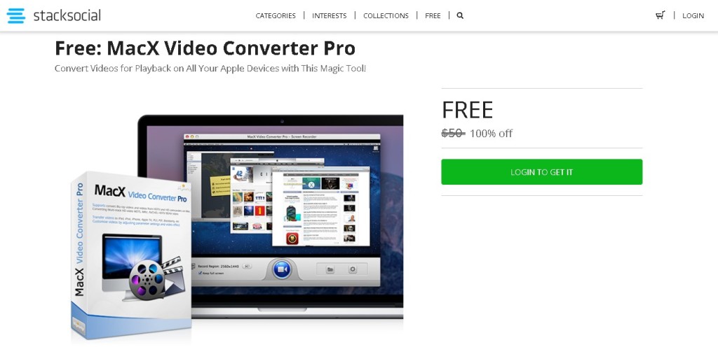 Stack Social Giveaway FREE MacX Video Converter Pro