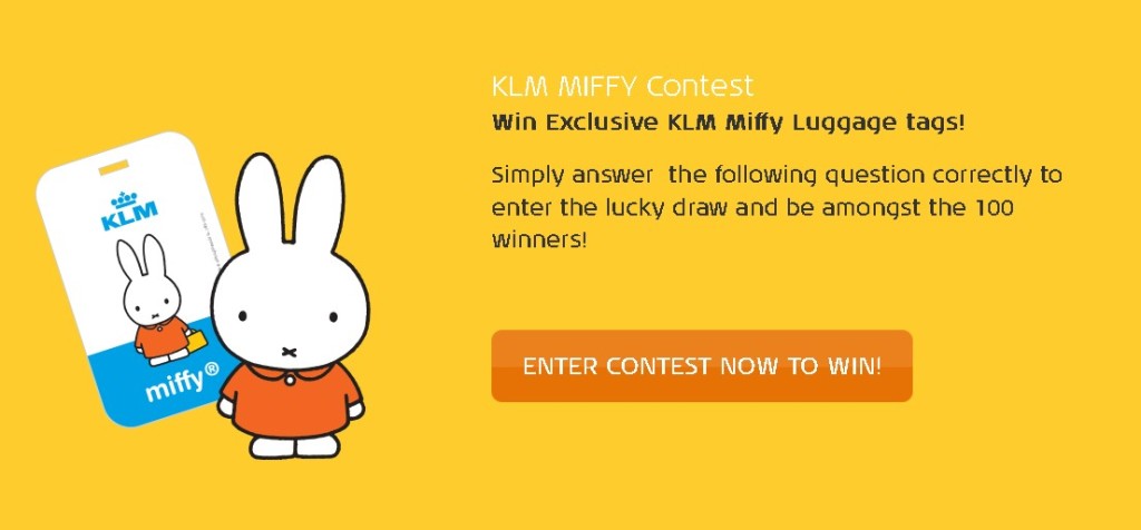 Win Exclusive KLM Miffy Luggage tags
