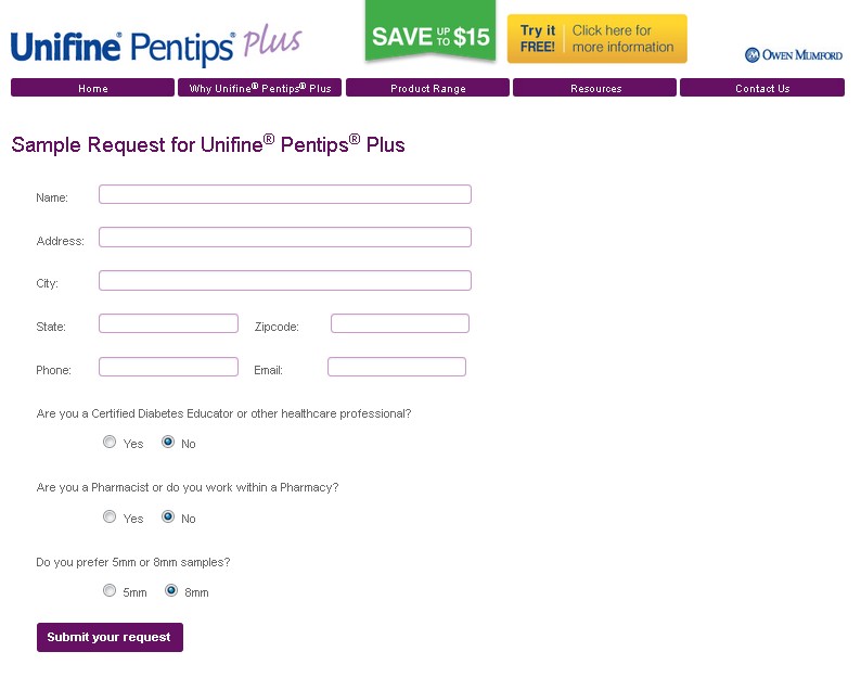 FREE Sample for Unifine® Pentips® Plus 1