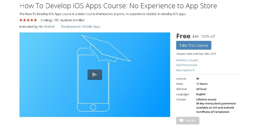 FREE Udemy Course on How To Develop iOS Apps Course No Experience to App Store