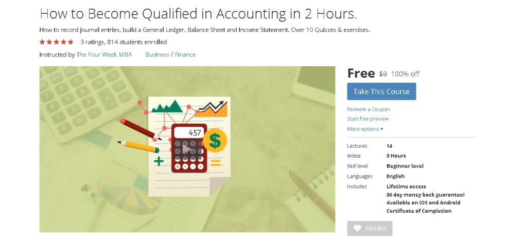 FREE Udemy Course on How to Become Qualified in Accounting in 2 Hours 1
